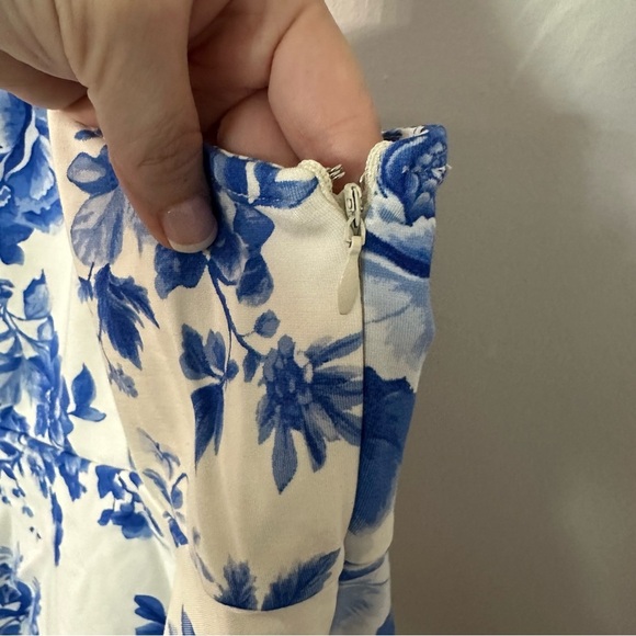 Maeve by Anthropologie Women’s Square Neck Peplum Floral Blue Tank Top Sz XL NWT - Picture 7 of 10